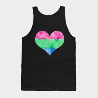 Poly Pride Heart - Watercolor Tank Top